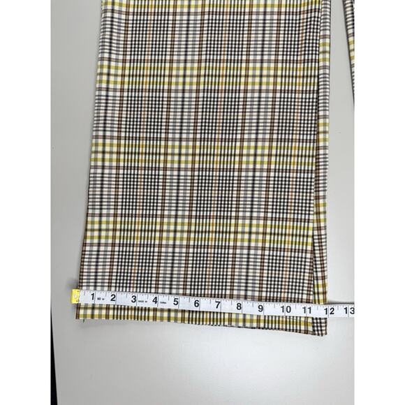 Nasty Gal High Waisted Plaid Unbeatable Pants 26 Tall Brown Yellow Academia Prep - Picture 5 of 12